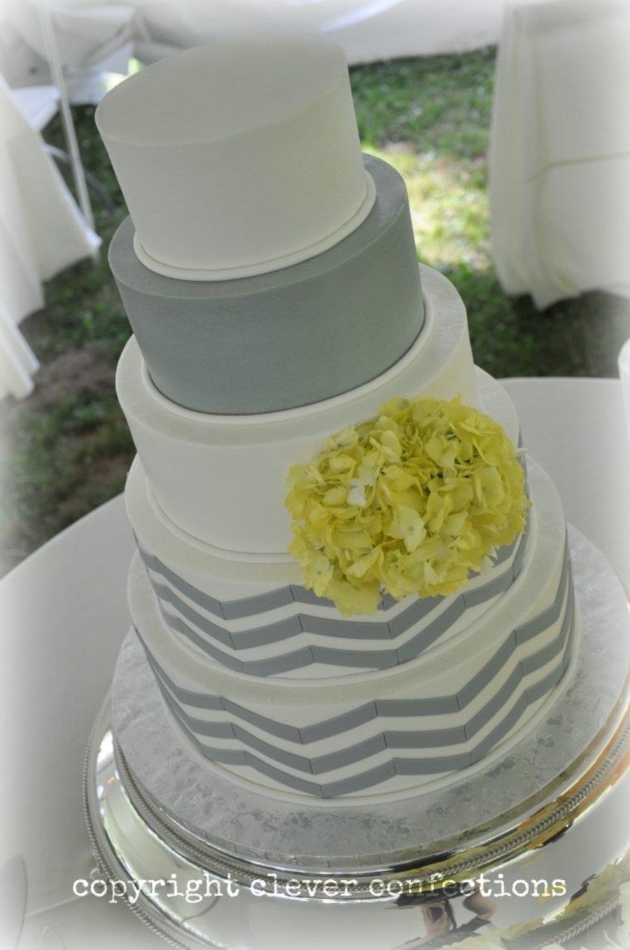 Yellow and Grey Chevron Cake Yellow and Grey Chevron Cake