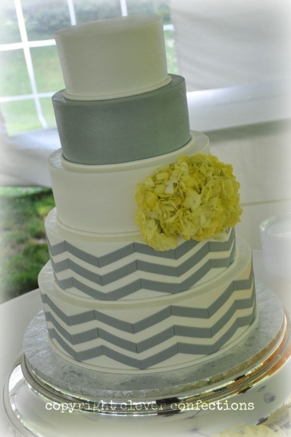 Yellow and Grey Chevron Cake Yellow and Grey Chevron Cake