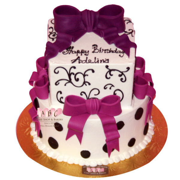 2 Tier Square Cake with Round On Top 2 Tier Square Cake with Round On Top