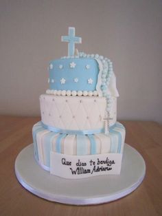 3 Tier Baptism Boy Cake Ideas 3 Tier Baptism Boy Cake Ideas