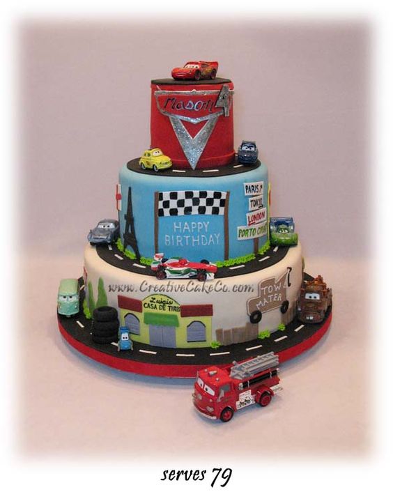 3 Tier Birthday Cakes Cars 3 Tier Birthday Cakes Cars