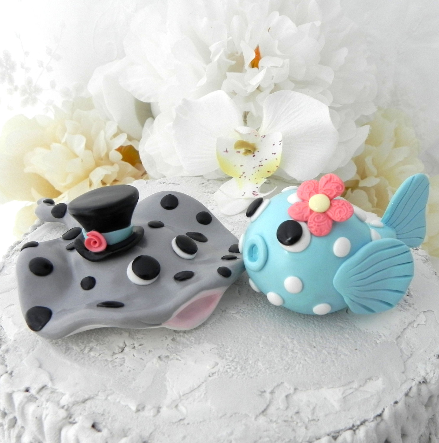 Beach Wedding Bride and Groom Cake Topper Beach Wedding Bride and Groom Cake Topper