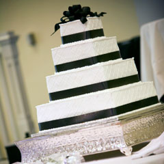 Black and White Square Wedding Cake Black and White Square Wedding Cake