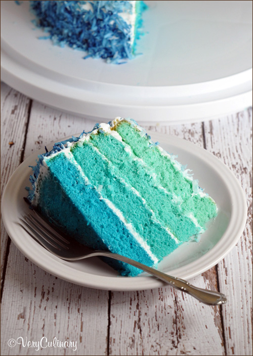 Blue Ombre Birthday Cake