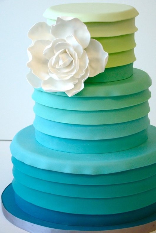 Blue Ombre Birthday Cake