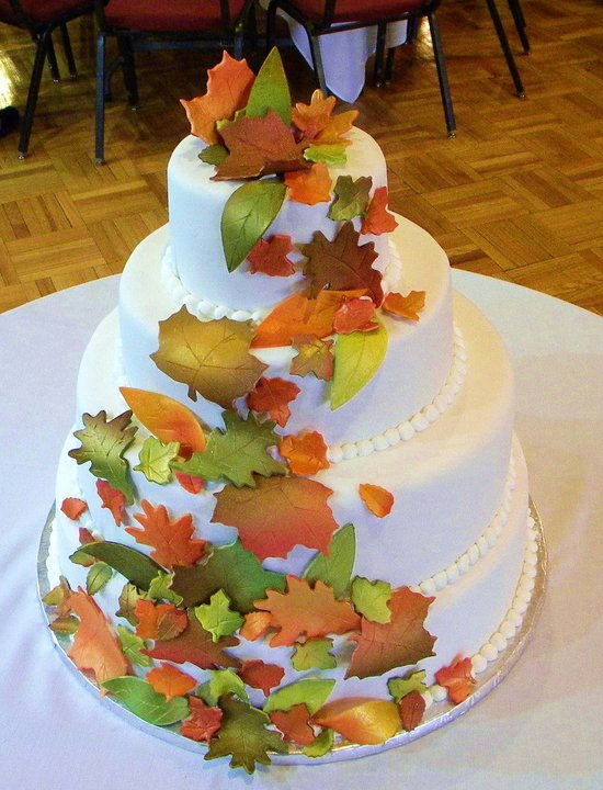Fall Leaves Fondant Cake Fall Leaves Fondant Cake