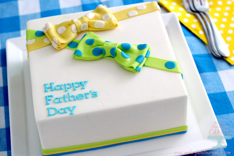 Father's Day Cake with Bow Tie