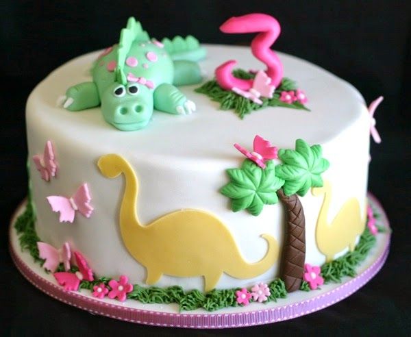 Girl Dinosaur Birthday Cake