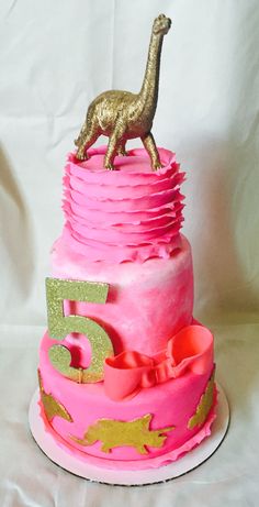 Girl Dinosaur Birthday Cake