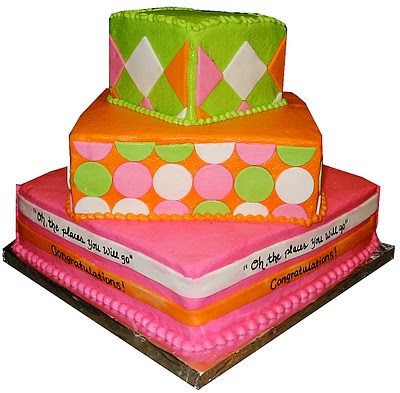 Hot Pink Square Wedding Cake Hot Pink Square Wedding Cake