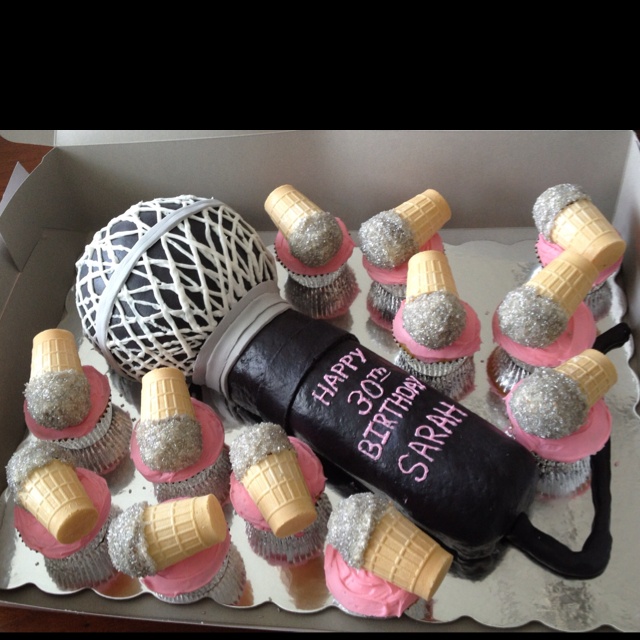 Microphone Cupcake Cake Microphone Cupcake Cake