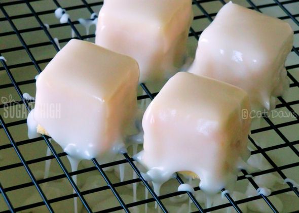 Petit Fours with Poured Fondant Petit Fours with Poured Fondant