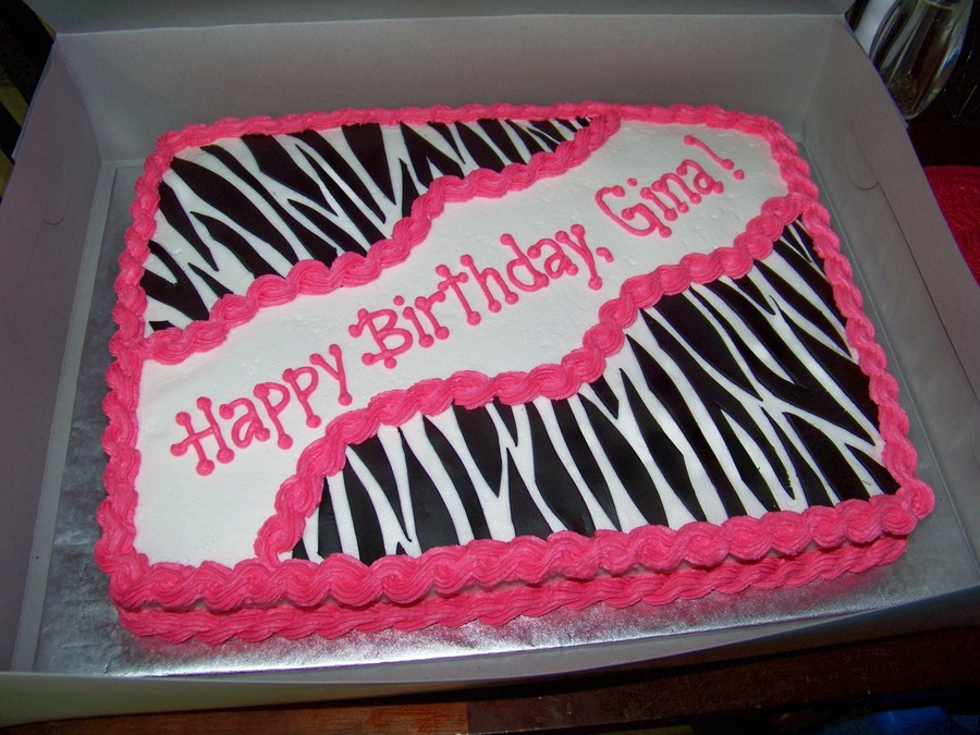 Pink and Black Zebra Sheet Cake Pink and Black Zebra Sheet Cake