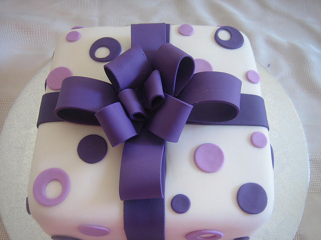 Purple Present Birthday Cake Purple Present Birthday Cake