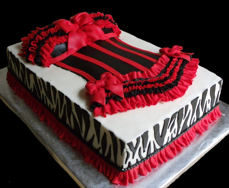 Red and Black Bachelorette Party Cake Red and Black Bachelorette Party Cake