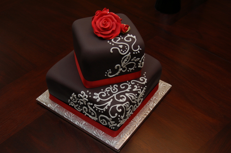 Red White and Black Birthday Cake Red White and Black Birthday Cake