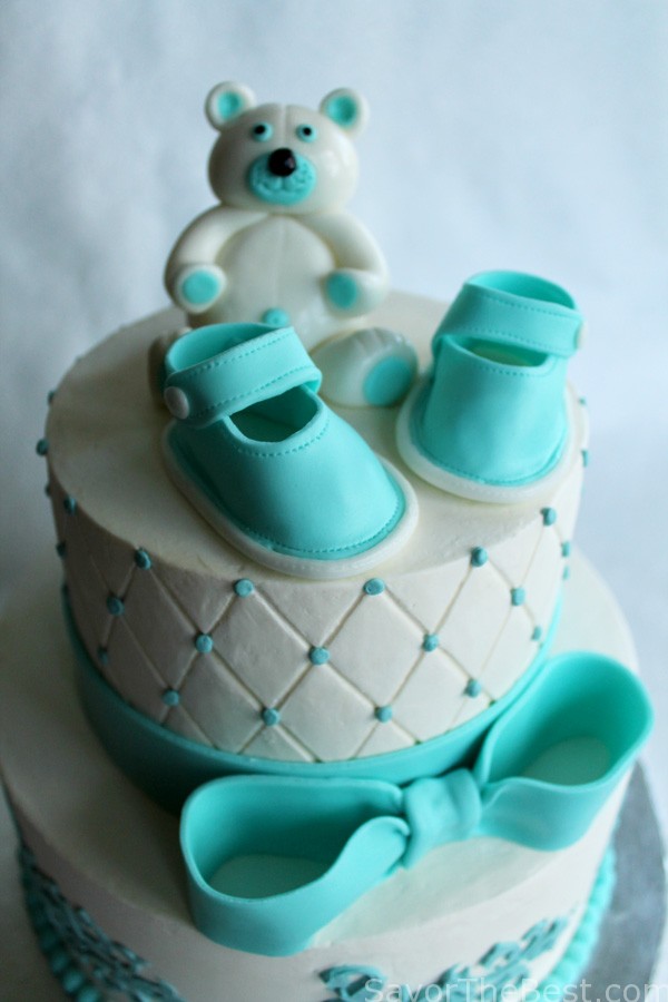 Teddy Bear Baby Shower Fondant Cake Teddy Bear Baby Shower Fondant Cake