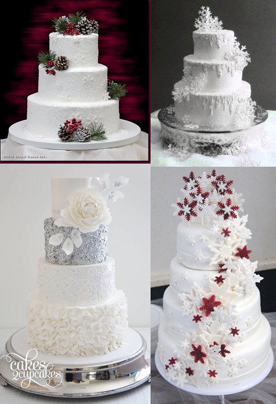 12 White Wedding Cakes With Snowflakes Photo Winter Snowflake