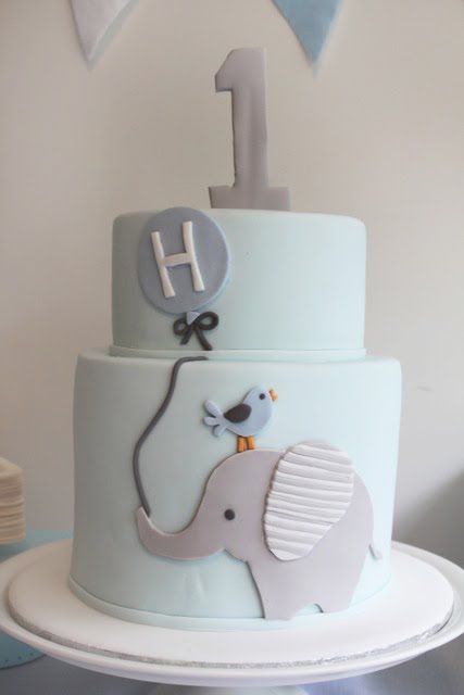 10 Elephant Birthday Cakes For Boys Photo Elephant Baby Shower