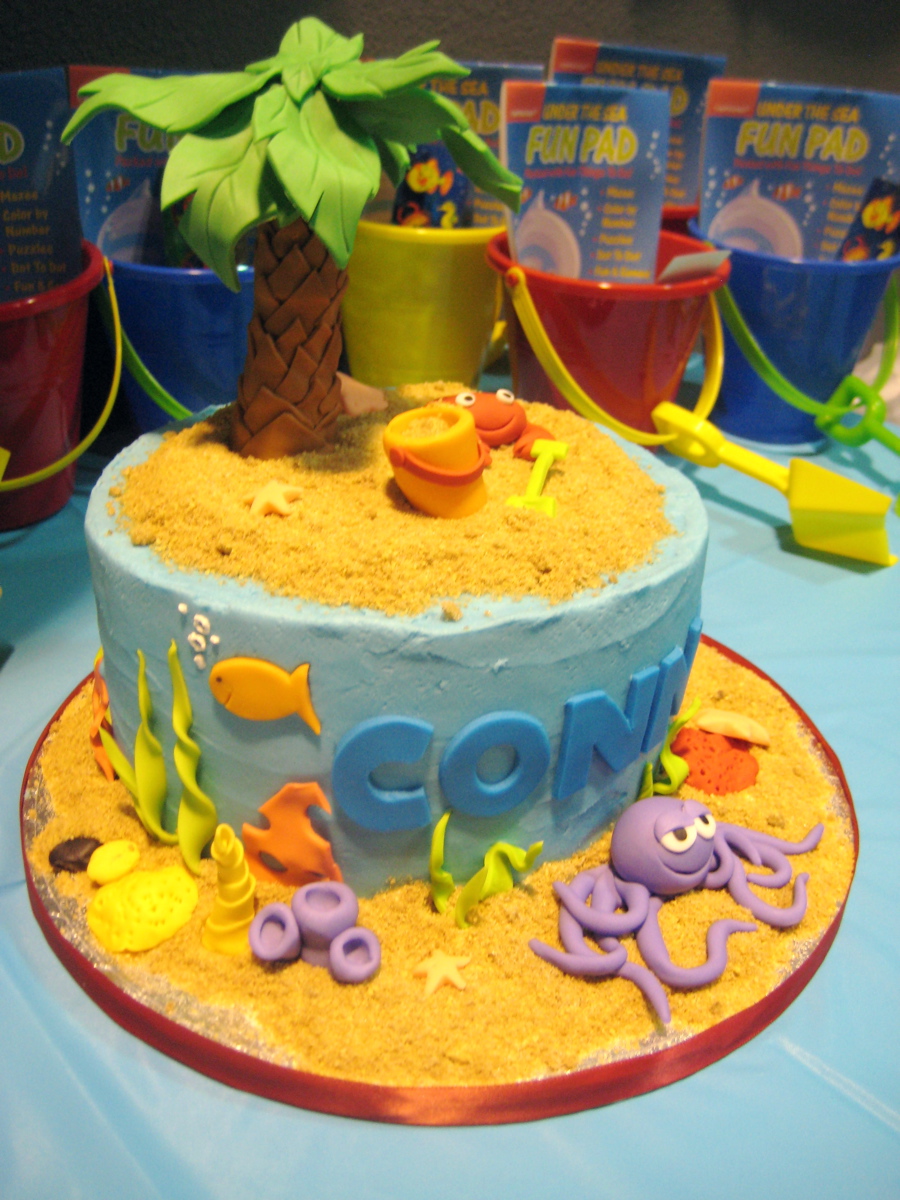 8 Photos of Beach Cakes With Fondant 8 Photos of Beach Cakes With Fondant