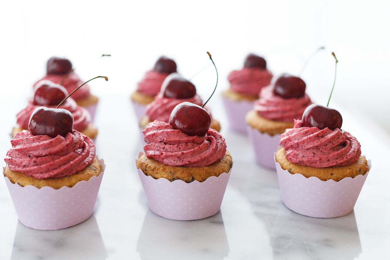 Cherry Chip Cupcakes with Chocolate Frosting Cherry Chip Cupcakes with Chocolate Frosting