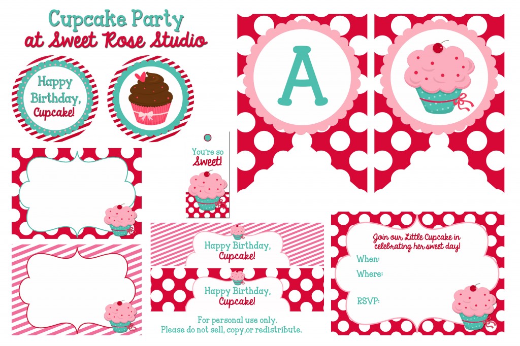 Cupcake Birthday Party Free Printables