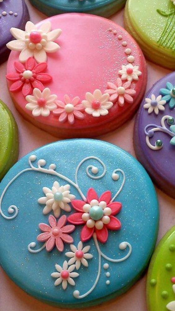 11 Photos of Bright Cakes With Fondant Flowers 11 Photos of Bright Cakes With Fondant Flowers