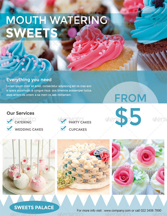 Flyer Template Cupcake Cake