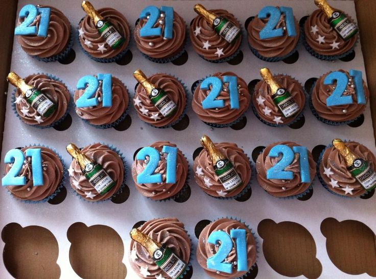 12 21 Birthday Cupcakes For Men Photo Male 21st Birthday Cake