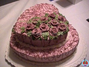 6 Photos of Cakes 2 Layer Flowers With Heart 6 Photos of Cakes 2 Layer Flowers With Heart