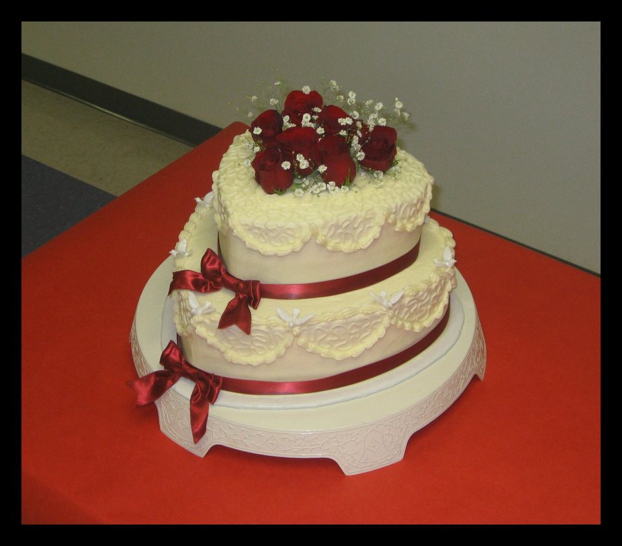 Heart Shaped Wedding Shower Cake