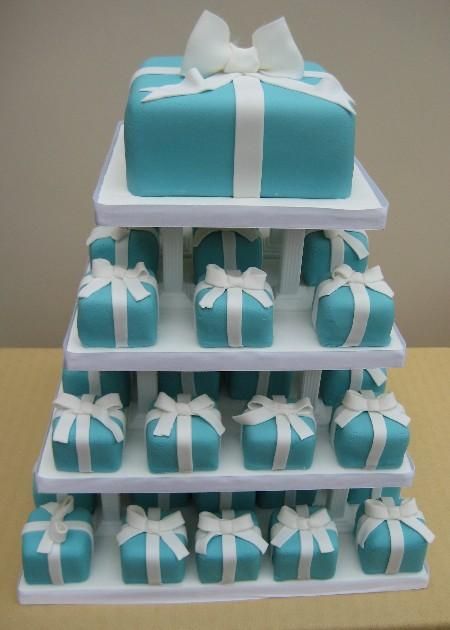 Mini Tiffany Blue Wedding Cakes