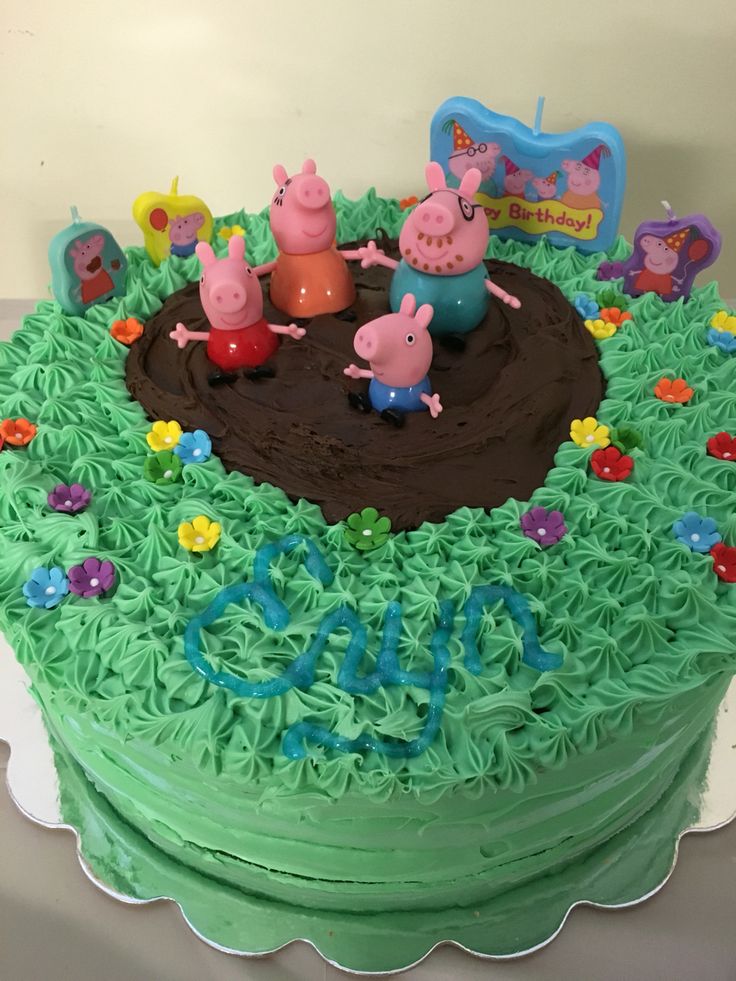 Peppa Pig Muddy Puddles Birthday Cake Peppa Pig Muddy Puddles Birthday Cake