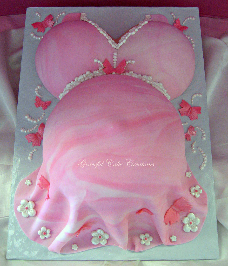 9 Baby Shower Cakes Flowers Butterflies Photo Girl Baby Shower