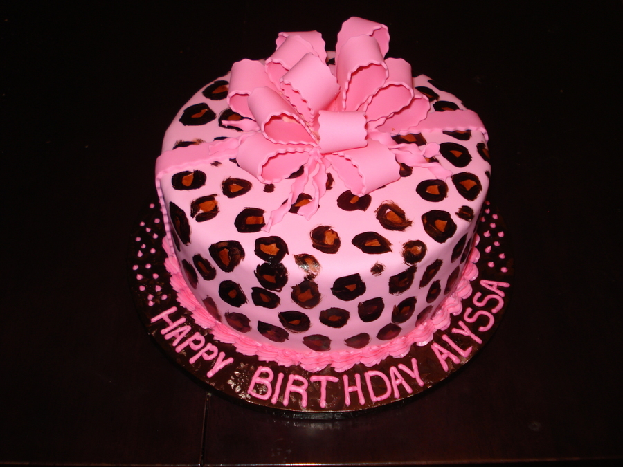 Pink Cheetah Print Birthday Cake Pink Cheetah Print Birthday Cake