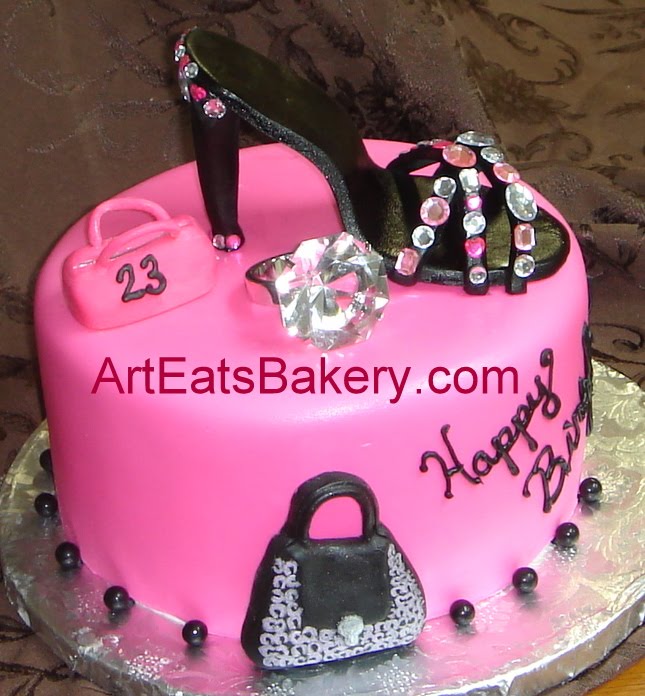 Pink Fondant Birthday Cake Pink Fondant Birthday Cake
