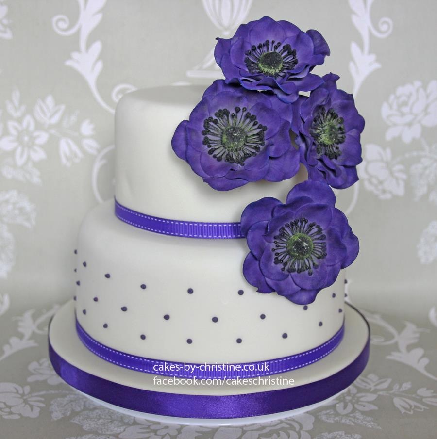 Purple Flower Happy Birthday Cakes