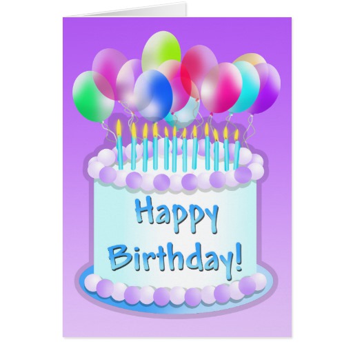 Purple Happy Birthday Card