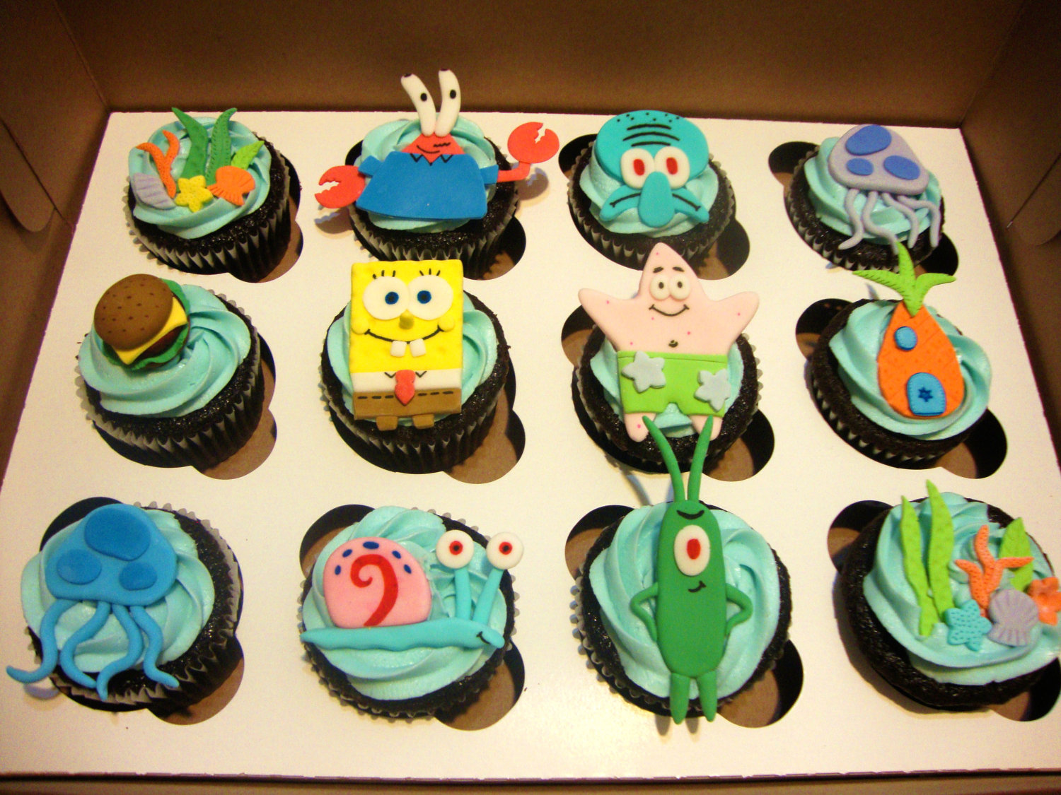 10 spongebob birthday cupcakes