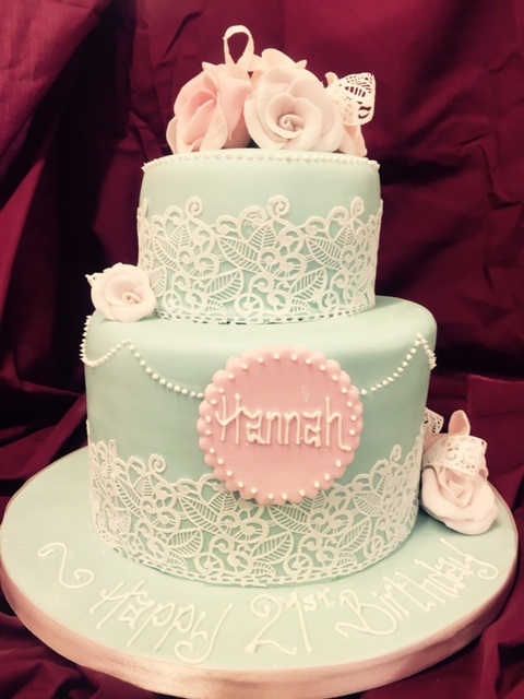 Two Tier Pink Birthday Cake Two Tier Pink Birthday Cake