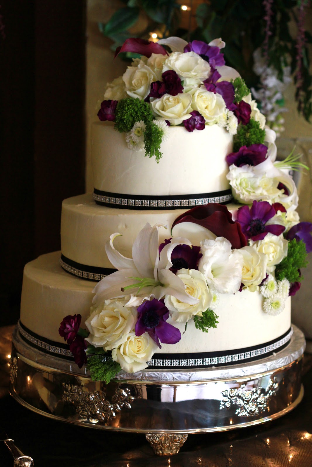 Wedding Cake with Fresh Flowers