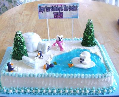 Winter Wonderland Birthday Sheet Cakes Winter Wonderland Birthday Sheet Cakes
