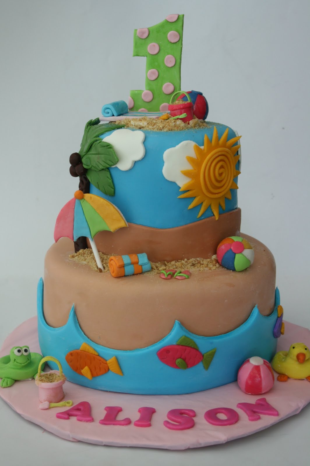 Beach Party Birthday Cake