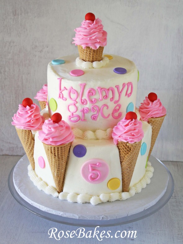 Birthday Cake with Ice Cream Cones