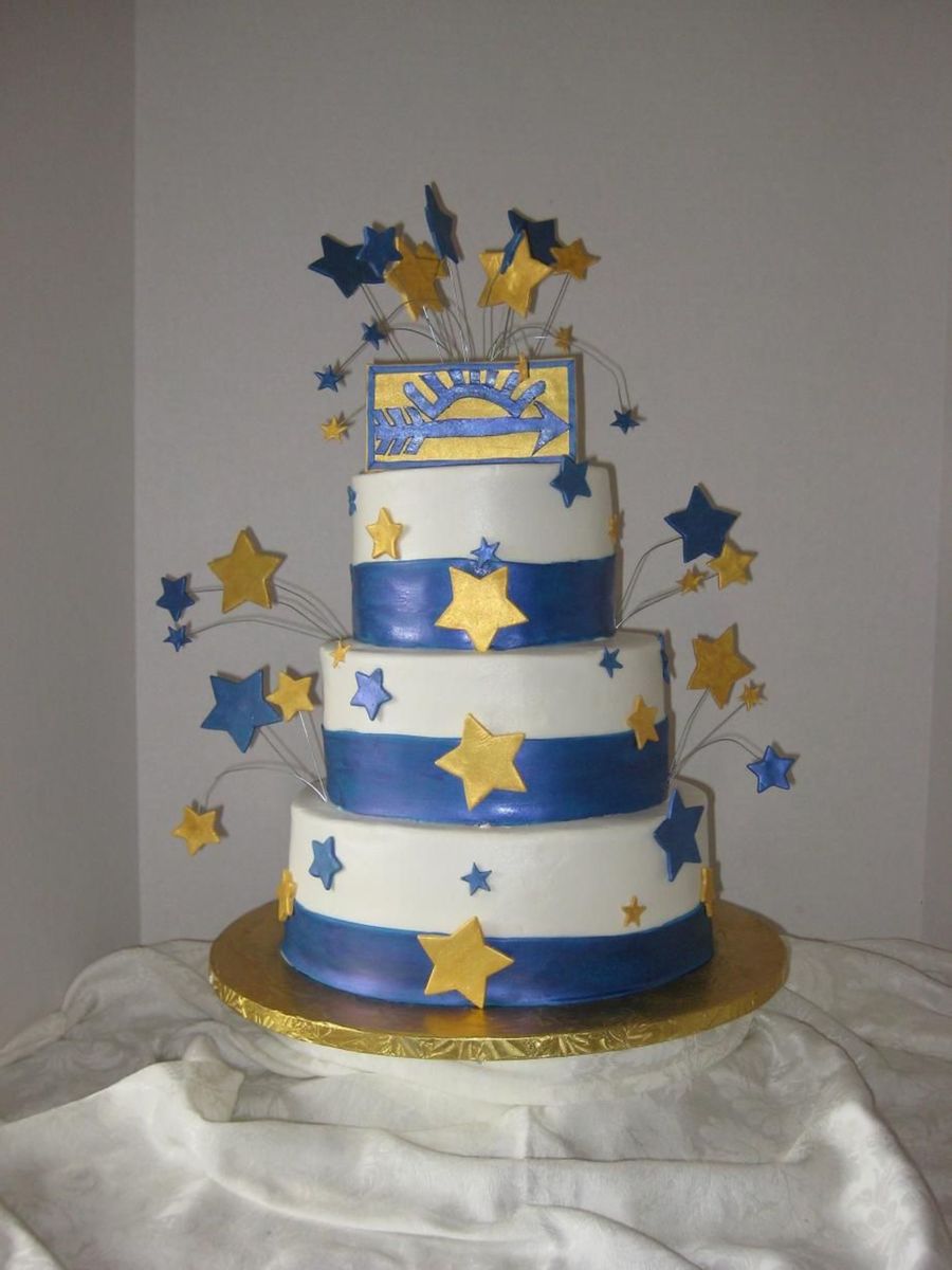 Blue and Gold Cub Scouts Arrow of Light Cake