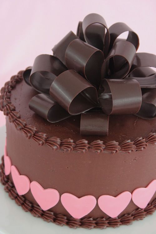 Bow On Chocolate Cake