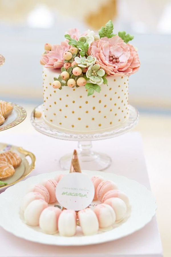 Bridal Shower Cake with Flowers