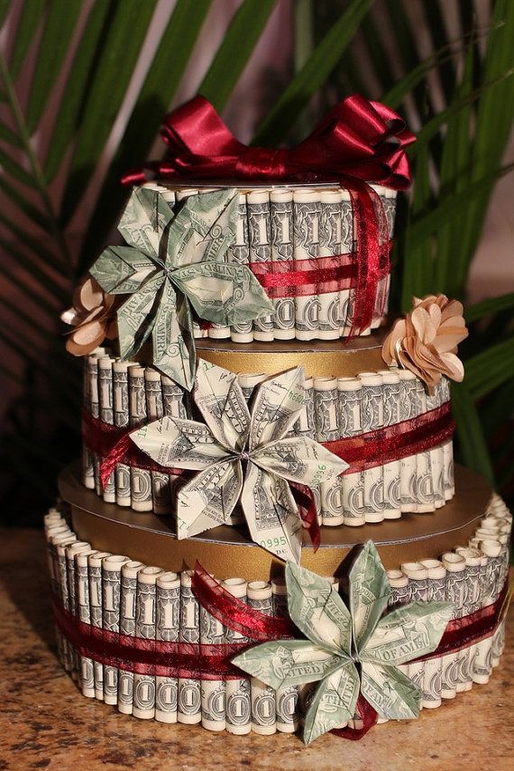 Cake Made with Dollar Bills Money