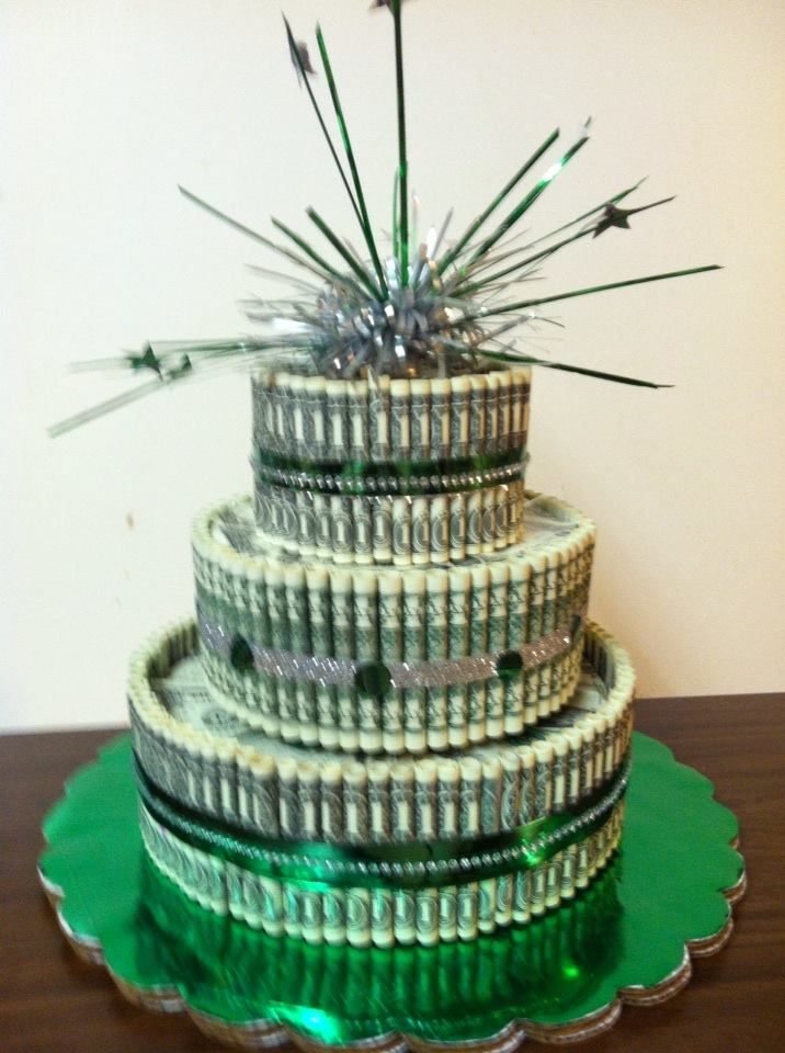 Cake Made with Dollar Bills Money