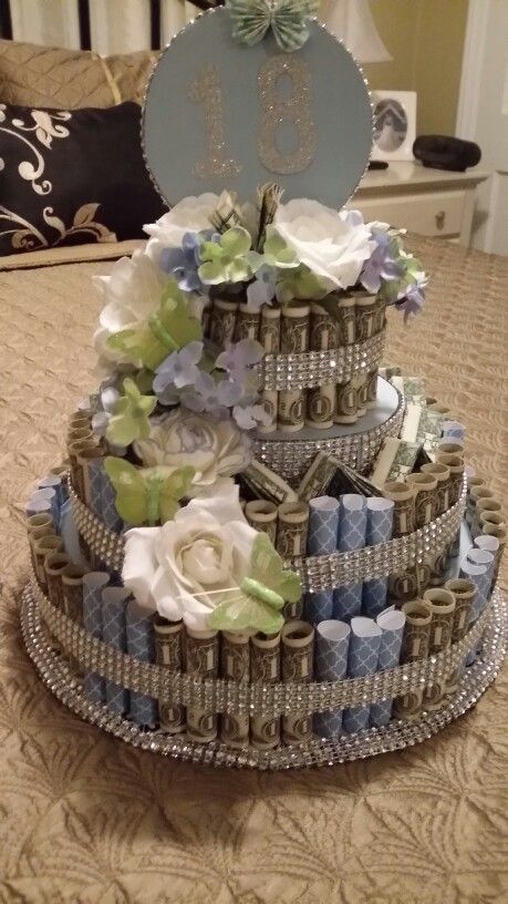 Cake Made with Dollar Bills Money